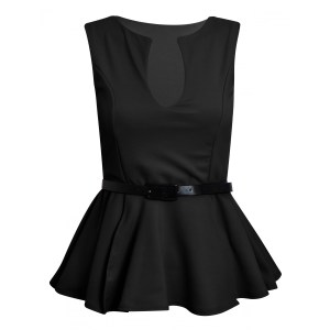 Belted Peplum Top